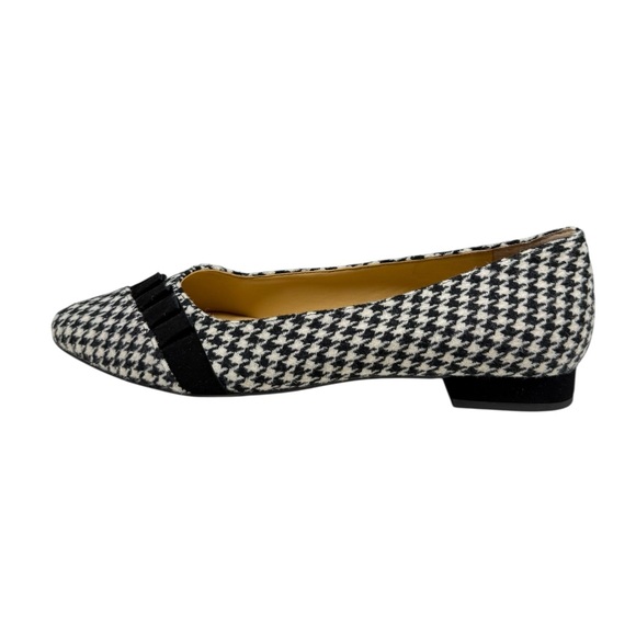 Talbots Edison Pleated Flats Houndstooth Pointed Toe Shoes Career Women Sz 9.5
